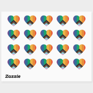 LGBT+pride love. Rainbow flag    Card Heart Sticker