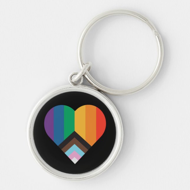 LGBT+pride love. Rainbow flag        Keychain (Front)