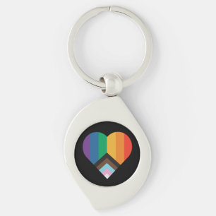 LGBT+pride love. Rainbow flag Keychain