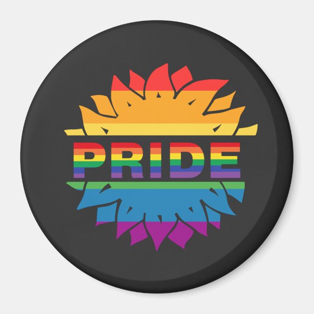 LGBT+Pride love. rainbow flower Button Magnet (Front)