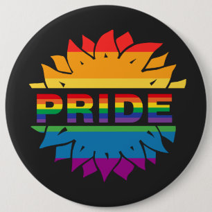 LGBT+Pride love. rainbow flower Button Magnet