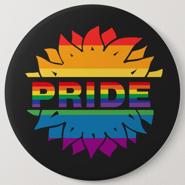 LGBT+Pride love. rainbow flower Button Magnet (Front)