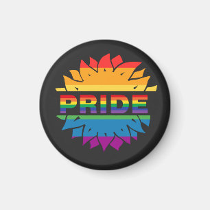 LGBT+Pride love. rainbow flower Button Magnet Bott