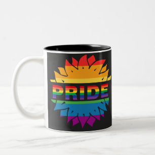 LGBT+Pride love. rainbow flower   Coffee Mug