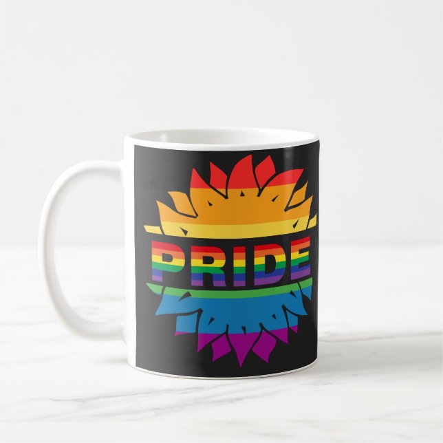 LGBT+Pride love. rainbow flower   Coffee Mug (Left)