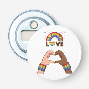 LGBT+Pride. Love rainbow. Heart. Bottle Opener