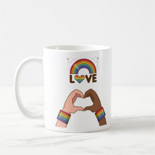 LGBT+Pride. Love rainbow. Heart.            Coffee Mug