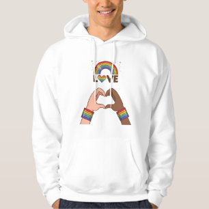LGBT+Pride. Love rainbow. Heart. Hoodie
