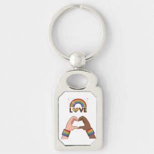 LGBT+Pride. Love rainbow. Heart. Keychain