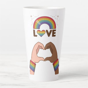 LGBT+Pride. Love rainbow. Heart. Latte Mug