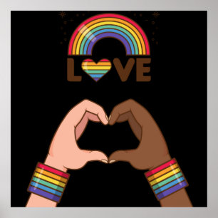 LGBT+Pride. Love rainbow. Heart. Poster