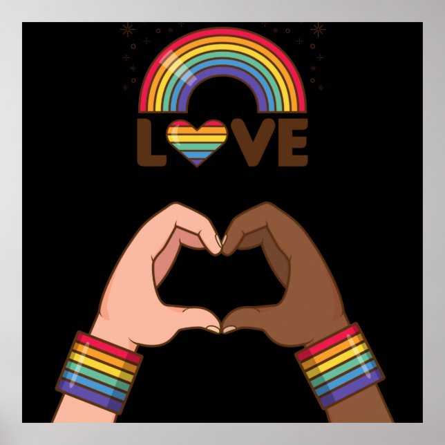 LGBT+Pride. Love rainbow. Heart.       Poster (Front)