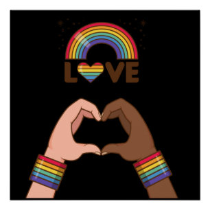 LGBT+Pride. Love rainbow. Heart. Poster