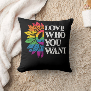 LGBT Pride Love Who You Want Gay Lesbian Cushion