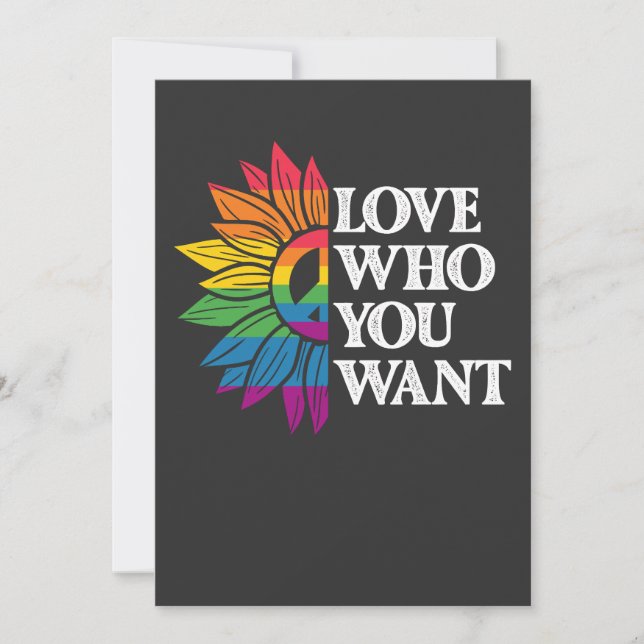 LGBT Pride Love Who You Want Gay Lesbian Invitation (Front)