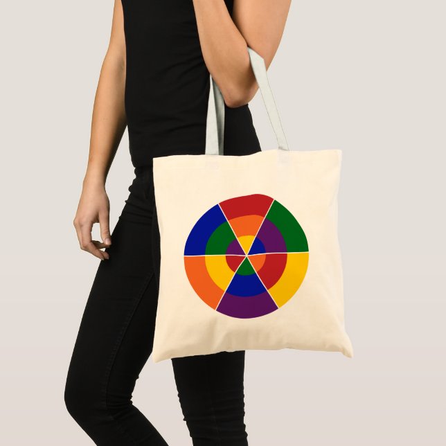 LGBT Pride Modern Geometric Rainbow Tote Bag (Front (Product))