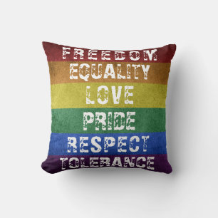 LGBT Pride Modern Rainbow Stripes Flag Cushion