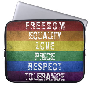 LGBT Pride Modern Rainbow Stripes Flag Laptop Sleeve