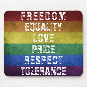 LGBT Pride Modern Rainbow Stripes Flag Mouse Mat