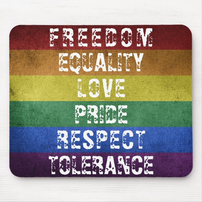 LGBT Pride Modern Rainbow Stripes Flag Mouse Mat (Front)