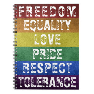 LGBT Pride Modern Rainbow Stripes Flag Notebook