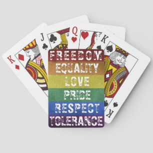 LGBT Pride Modern Rainbow Stripes Flag Playing Cards