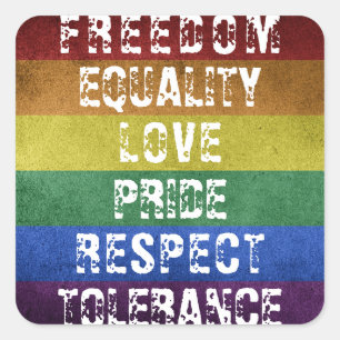 LGBT Pride Modern Rainbow Stripes Flag Square Sticker