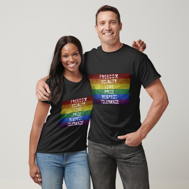 LGBT Pride Modern Rainbow Stripes Flag T-Shirt (Unisex)