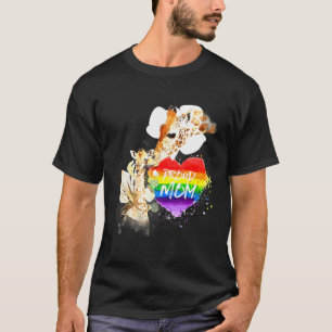 Lgbt Pride Mummy Giraffe Proud Mum Rainbow Love Mo T-Shirt