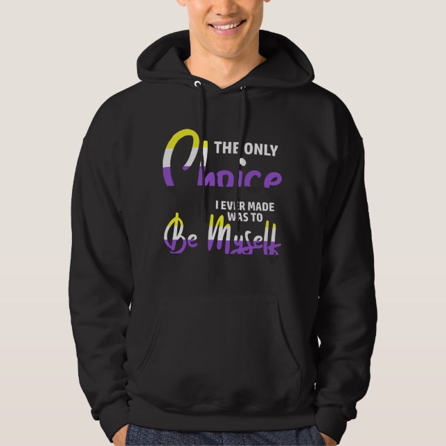 LGBT Pride Nonbinary Genderfluid Third Gender Non  Hoodie (Front)