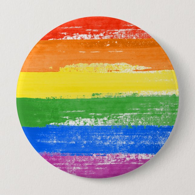 LGBT Pride Paint 10 Cm Round Badge (Front)