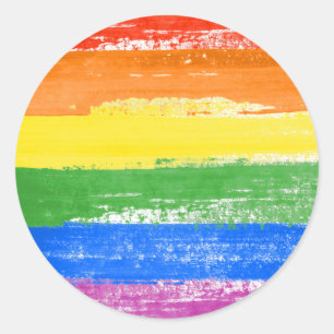 LGBT Pride Paint Classic Round Sticker