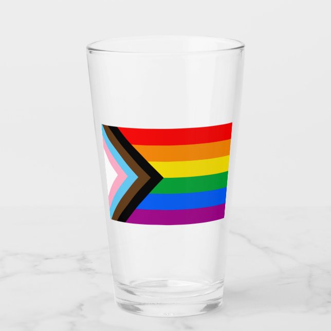 LGBT PRIDE (Progress Pride) Glass (Front)