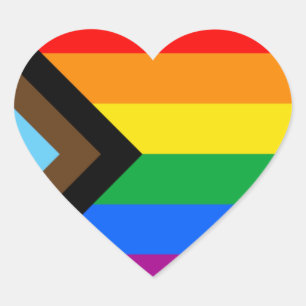 LGBT PRIDE (Progress Pride) Heart Sticker