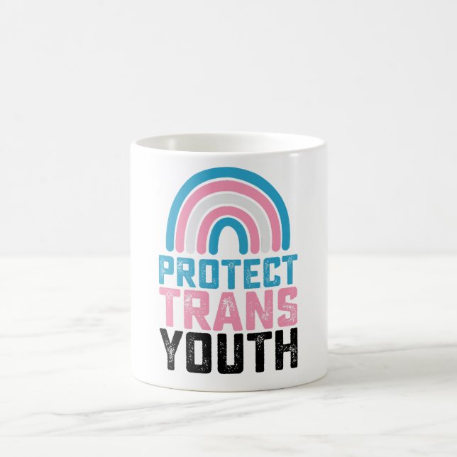 LGBT Pride Protect Trans Transgender Youth Kids Coffee Mug (Center)