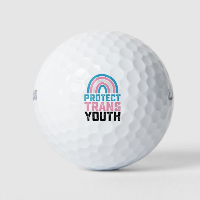 LGBT Pride Protect Trans Transgender Youth Kids Golf Balls (Front)