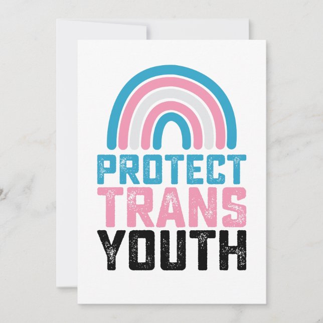 LGBT Pride Protect Trans Transgender Youth Kids Invitation (Front)