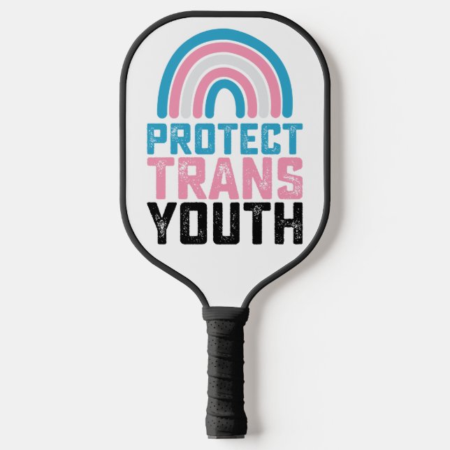 LGBT Pride Protect Trans Transgender Youth Kids Pickleball Paddle (Front)