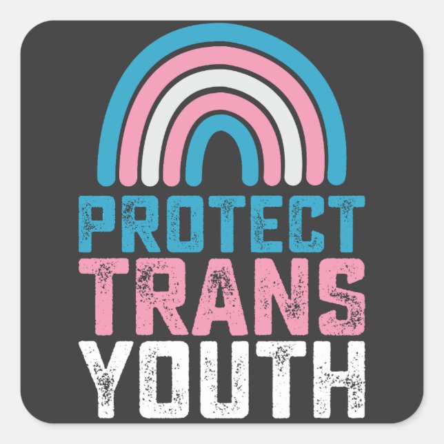 LGBT Pride Protect Trans Transgender Youth Kids Square Sticker (Front)