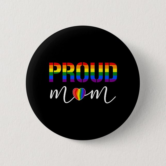 Lgbt Pride Proud Mum 6 Cm Round Badge (Front)
