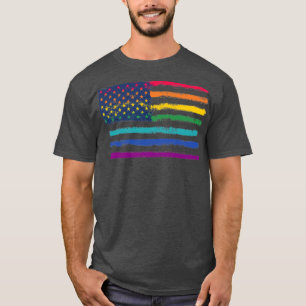 LGBT Pride Rainbow American Flag  T-Shirt