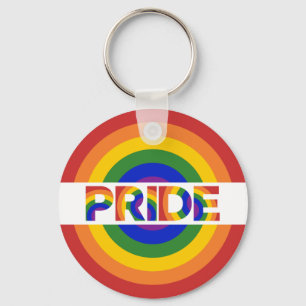 LGBT Pride Rainbow Bullseye Key Ring