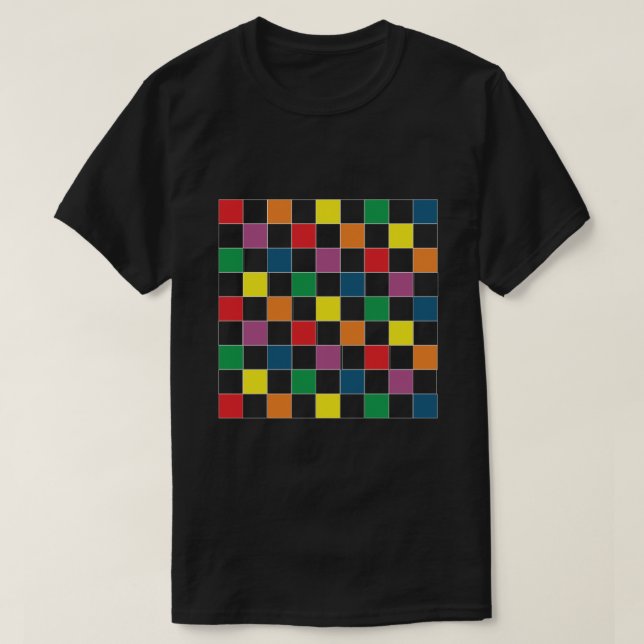 LGBT Pride Rainbow Checker Board T-Shirt (Design Front)