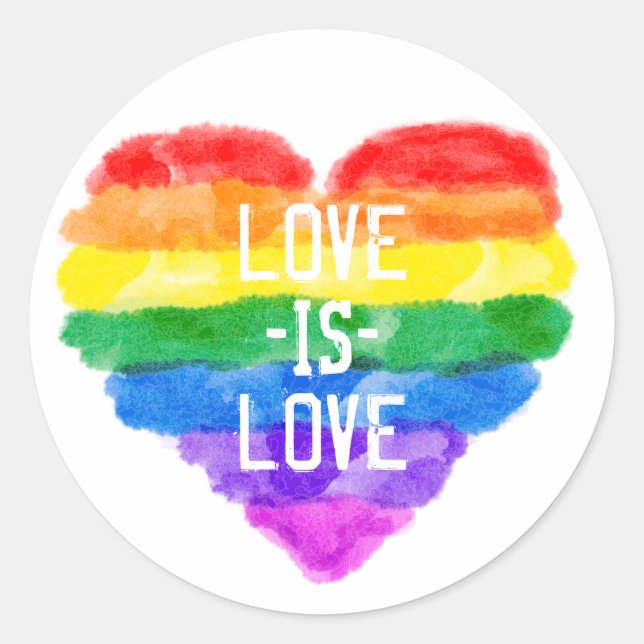 LGBT Pride Rainbow Classic Round Sticker (Front)