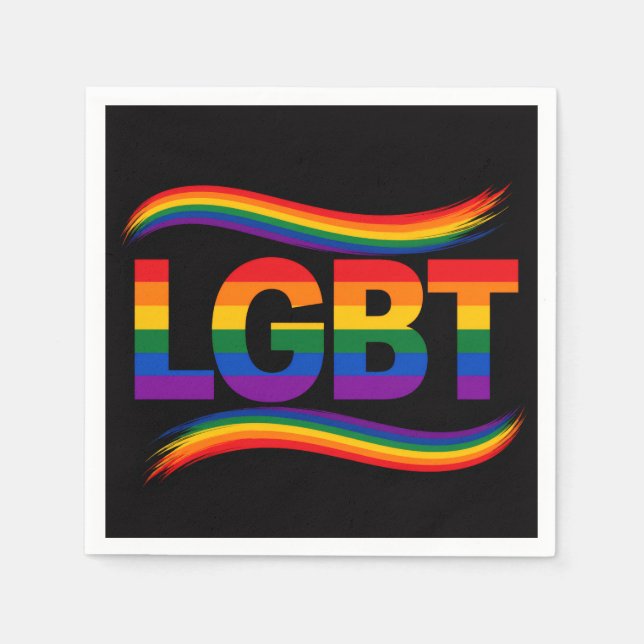 LGBT Pride Rainbow Design Napkin (Front)