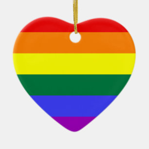 LGBT Pride Rainbow Flag Ceramic Tree Decoration