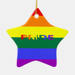 LGBT Pride Rainbow Flag Ceramic Tree Decoration