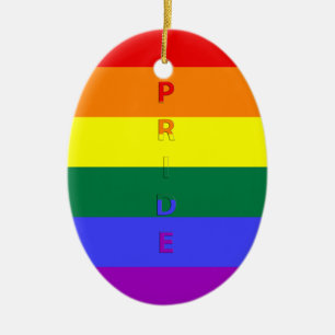 LGBT Pride Rainbow Flag Ceramic Tree Decoration