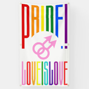 LGBT Pride Rainbow Flag Colours Gay Wedding Sign