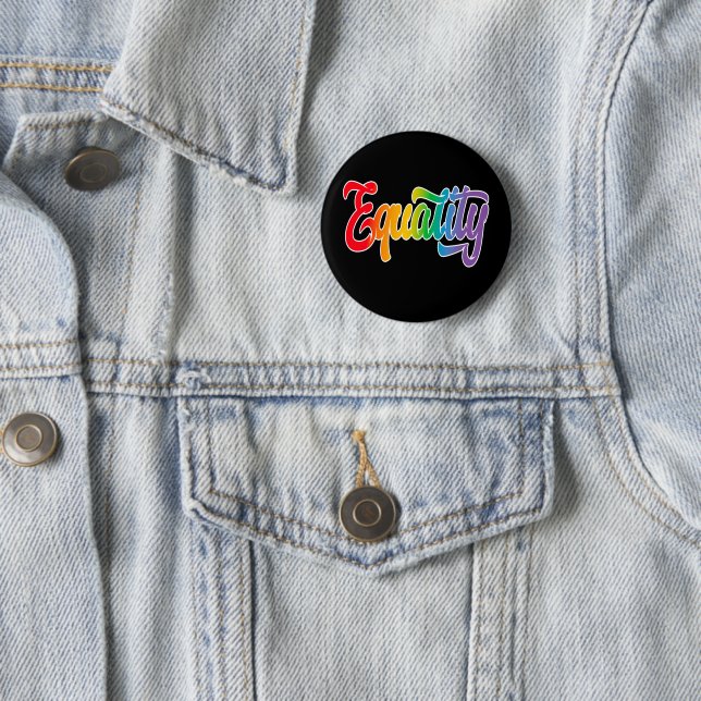 LGBT Pride Rainbow Flag Equality 6 Cm Round Badge (In Situ)